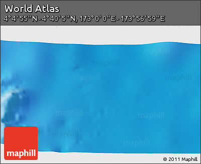Physical 3D Map of the Area around 4° 22' 30" N, 173° 28' 29" E