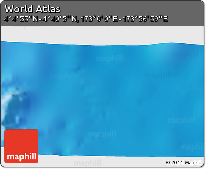 Physical 3D Map of the Area around 4° 22' 30" N, 173° 28' 29" E