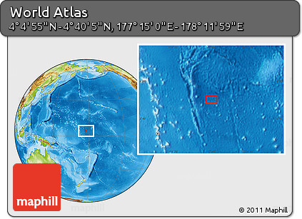 Physical Location Map of the Area around 4° 22' 30" N, 177° 43' 29" E