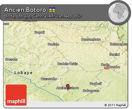 Physical Panoramic Map of Ancien Botoro