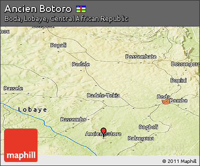 Physical Panoramic Map of Ancien Botoro