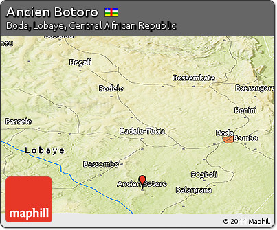 Physical Panoramic Map of Ancien Botoro