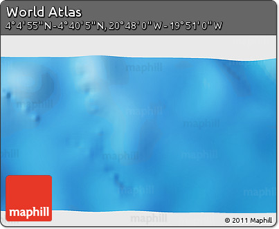 Physical 3D Map of the Area around 4° 22' 30" N, 20° 19' 30" W