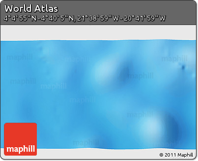 Shaded Relief 3D Map of the Area around 4° 22' 30" N, 21° 10' 29" W