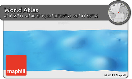 Shaded Relief Panoramic Map of the Area around 4° 22' 30" N, 21° 10' 29" W