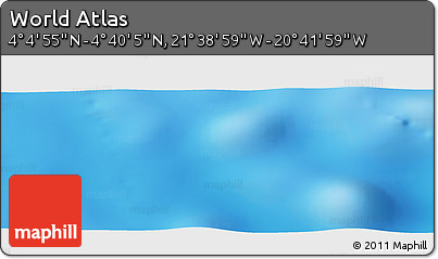 Shaded Relief Panoramic Map of the Area around 4° 22' 30" N, 21° 10' 29" W