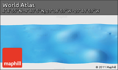 Shaded Relief Panoramic Map of the Area around 4° 22' 30" N, 21° 10' 29" W