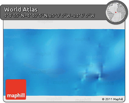 Physical 3D Map of the Area around 4° 22' 30" N, 24° 34' 30" W