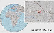 Gray Location Map of Siti, hill shading