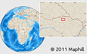 Shaded Relief Location Map of Siti