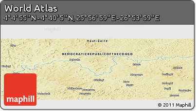 Physical Panoramic Map of the Area around 4° 22' 30" N, 26° 25' 29" E
