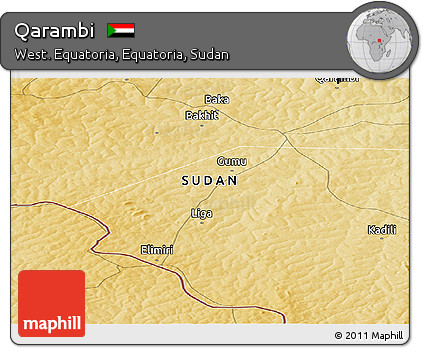 Physical Panoramic Map of Qarambi