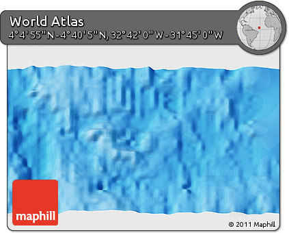 Political 3D Map of the Area around 4° 22' 30" N, 32° 13' 30" W