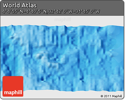 Political 3D Map of the Area around 4° 22' 30" N, 32° 13' 30" W