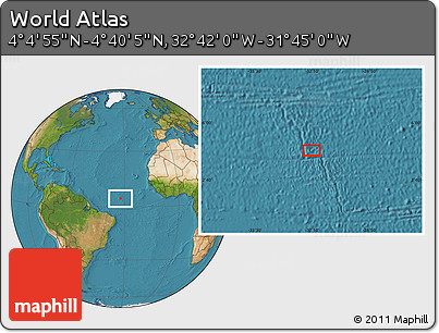 Satellite Location Map of the Area around 4° 22' 30" N, 32° 13' 30" W