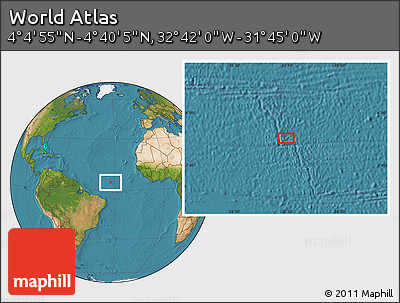 Satellite Location Map of the Area around 4° 22' 30" N, 32° 13' 30" W