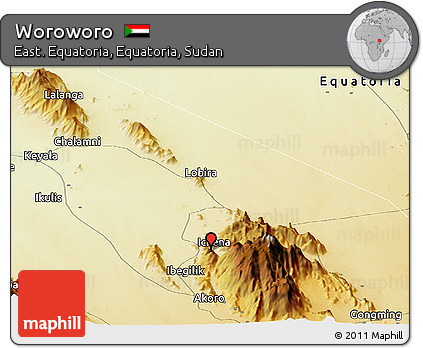 Physical Panoramic Map of Woroworo