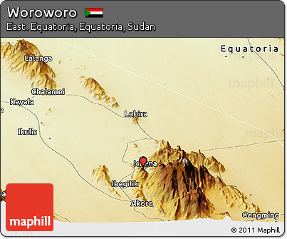 Physical Panoramic Map of Woroworo