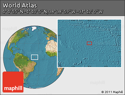 Satellite Location Map of the Area around 4° 22' 30" N, 38° 10' 29" W