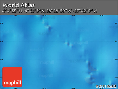 Physical Map of the Area around 4° 22' 30" N, 38° 10' 29" W