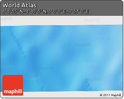 Physical 3D Map of the Area around 4° 22' 30" N, 3° 28' 30" E