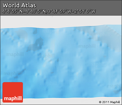 Physical 3D Map of the Area around 4° 22' 30" N, 3° 19' 30" W