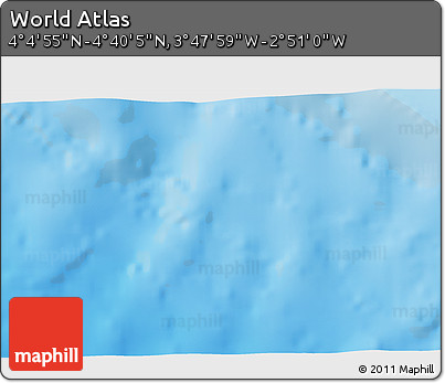 Physical 3D Map of the Area around 4° 22' 30" N, 3° 19' 30" W
