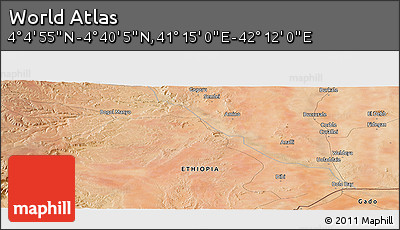 Satellite Panoramic Map of the Area around 4° 22' 30" N, 41° 43' 30" E