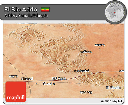 Satellite Panoramic Map of El Bio Addo
