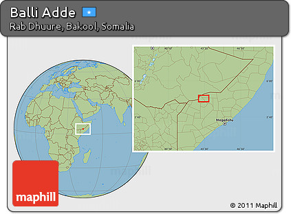 Savanna Style Location Map of Balli Adde