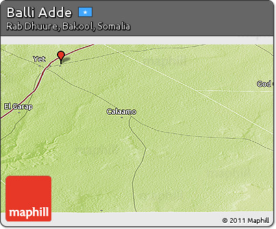 Physical Panoramic Map of Balli Adde