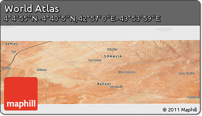Satellite Panoramic Map of the Area around 4° 22' 30" N, 43° 25' 29" E