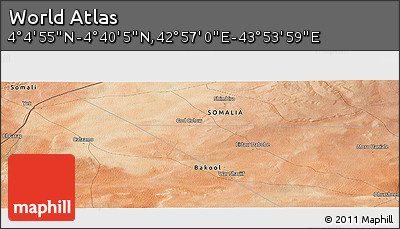 Satellite Panoramic Map of the Area around 4° 22' 30" N, 43° 25' 29" E