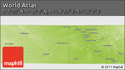 Physical Panoramic Map of the Area around 4° 22' 30" N, 45° 7' 30" E