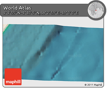 Satellite 3D Map of the Area around 4° 22' 30" N, 48° 31' 29" E