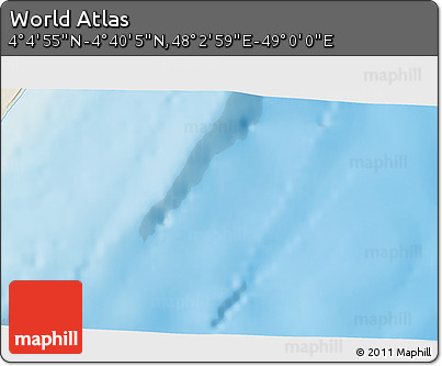 Shaded Relief 3D Map of the Area around 4° 22' 30" N, 48° 31' 29" E