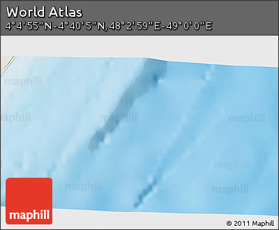 Shaded Relief 3D Map of the Area around 4° 22' 30" N, 48° 31' 29" E