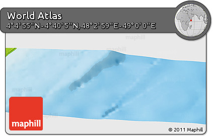 Physical Panoramic Map of the Area around 4° 22' 30" N, 48° 31' 29" E