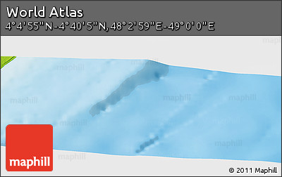 Physical Panoramic Map of the Area around 4° 22' 30" N, 48° 31' 29" E