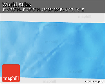 Physical 3D Map of the Area around 4° 22' 30" N, 49° 22' 30" E