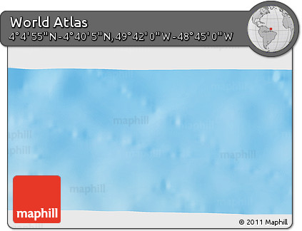 Shaded Relief 3D Map of the Area around 4° 22' 30" N, 49° 13' 30" W