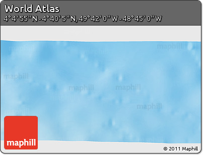 Shaded Relief 3D Map of the Area around 4° 22' 30" N, 49° 13' 30" W