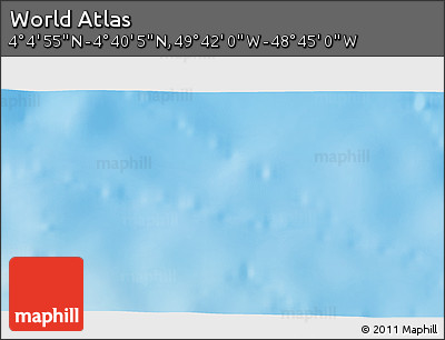 Shaded Relief 3D Map of the Area around 4° 22' 30" N, 49° 13' 30" W