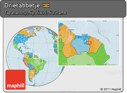 Political Location Map of Drietabbetje