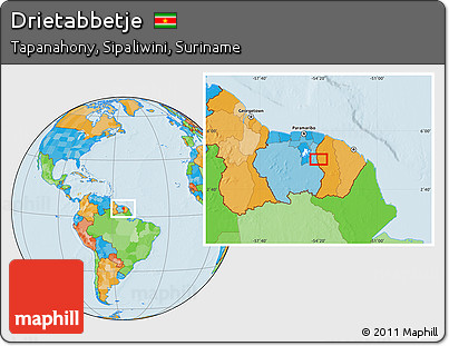 Political Location Map of Drietabbetje