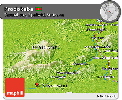 Physical Panoramic Map of Prodokaba