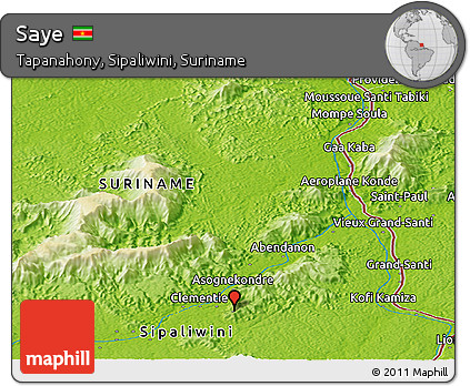 Physical Panoramic Map of Saye