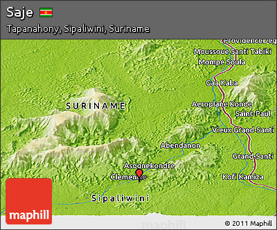 Physical Panoramic Map of Saje