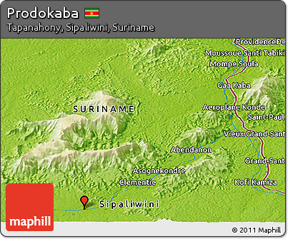 Physical Panoramic Map of Prodokaba