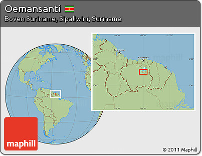 Savanna Style Location Map of Oemansanti
